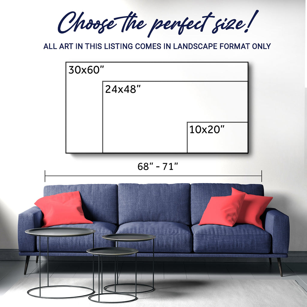 Framed art size chart.