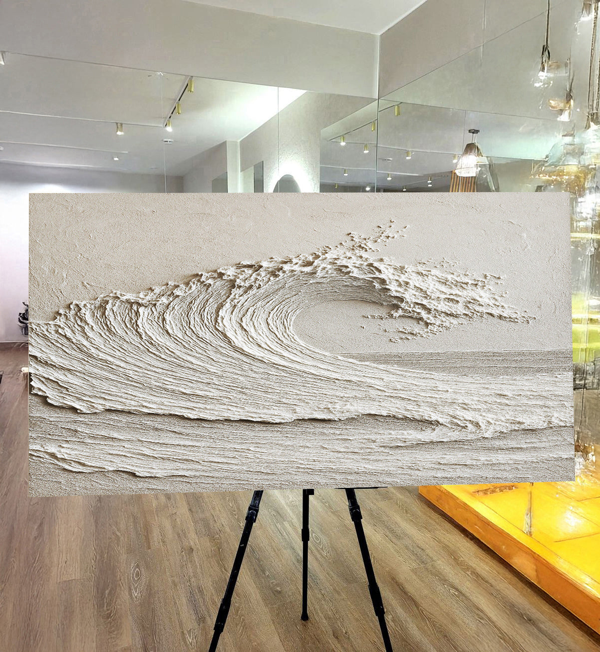 Abstract wave wall art.