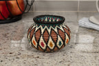 Decorative woven basket on a kitchen counter