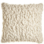 Natural Ivory textured pillow on a white background