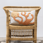 Sea Coral Throw Pillow – Textured Eco-Cotton Accent Pillow with Punch Needle Design
